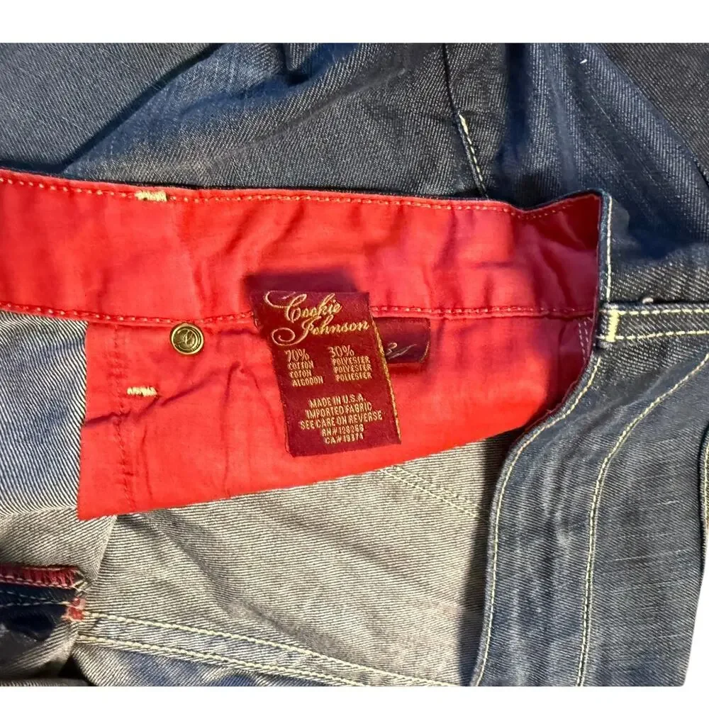 CJ by Cookie Johnson Faith Straight denim jeans washed blue Sz 34 silky vtg